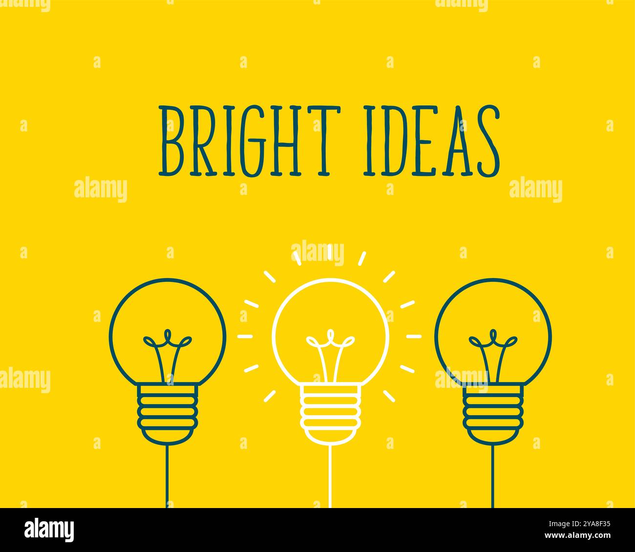 white light bulb represent bright idea concept yellow background vector ...