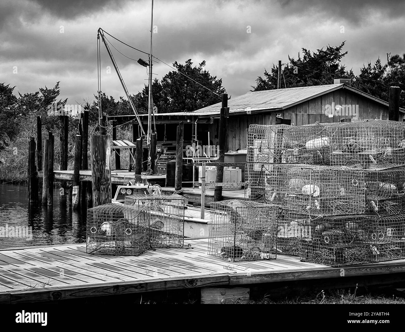 Cedar Island Crab Pots, Outer Banks, North Carolina, USA - Smartphone Captured Stock Image