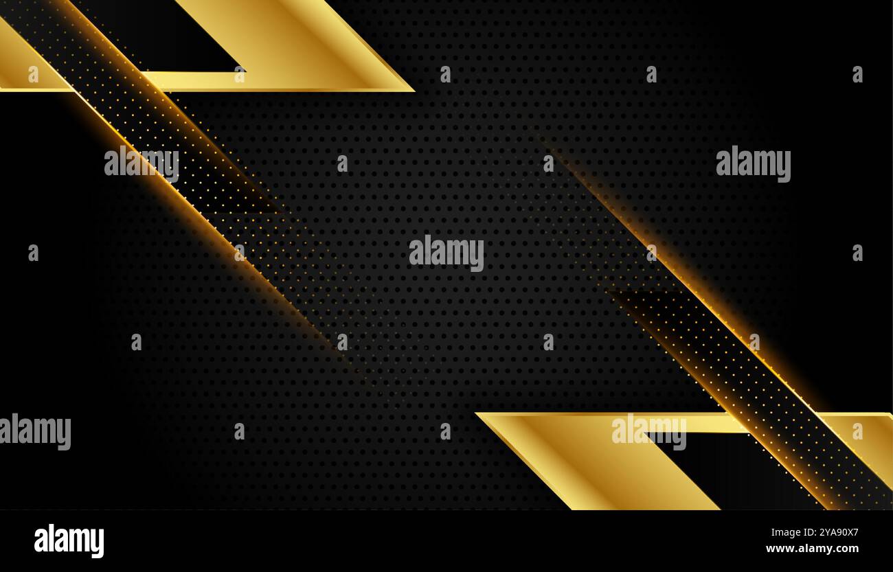 eye catching golden shape abstract black background design vector Stock ...
