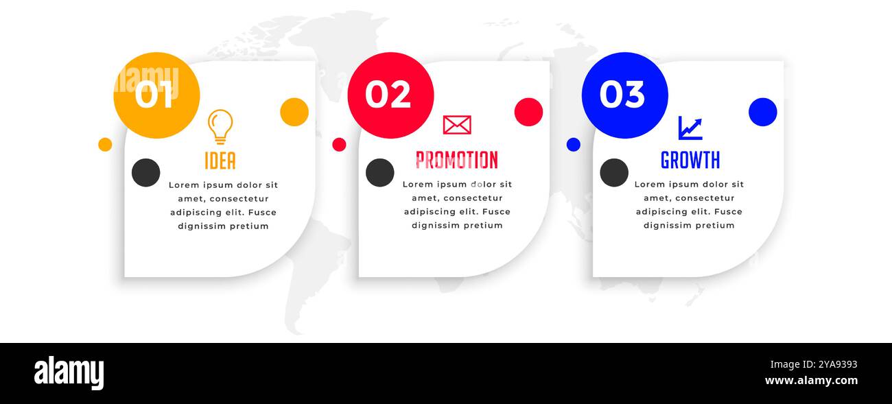 3 step business process workflow template for data visualization vector ...