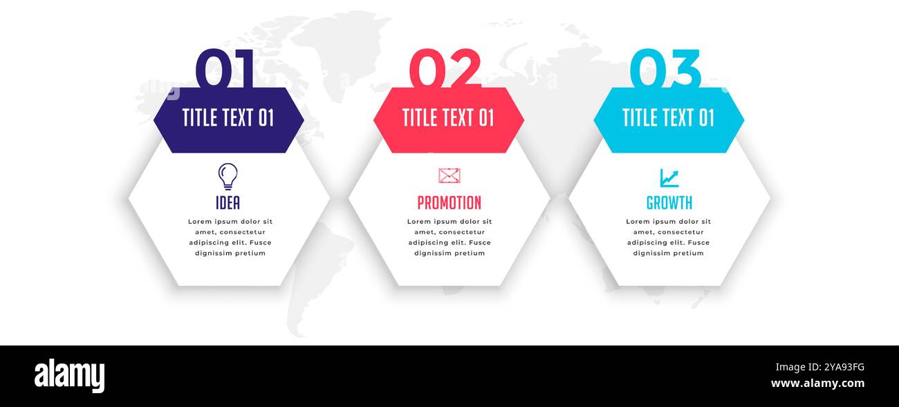 business infographic chart flow banner with 3 step or option vector ...