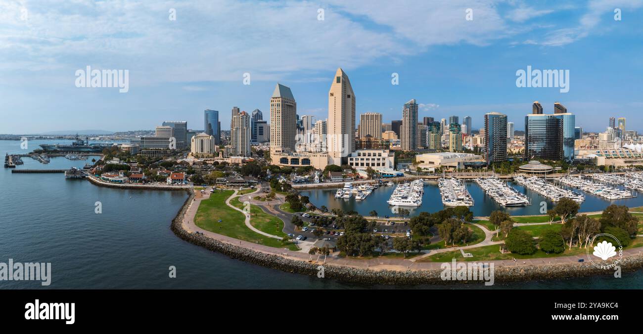 Aerial View of Downtown San Diego Skyline and Marina Stock Photo - Alamy