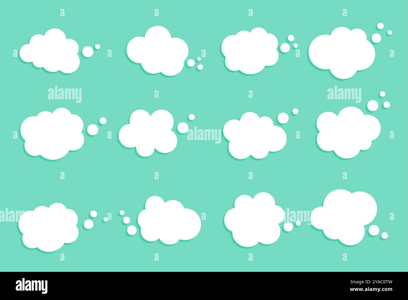 cute fluffy clouds icon in collection vector Stock Vector Image & Art ...