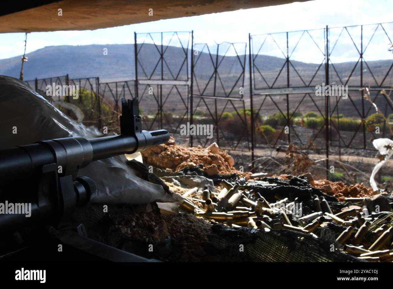 Israeli military outpost on the Lebanese border in Norther Israel Stock Photo