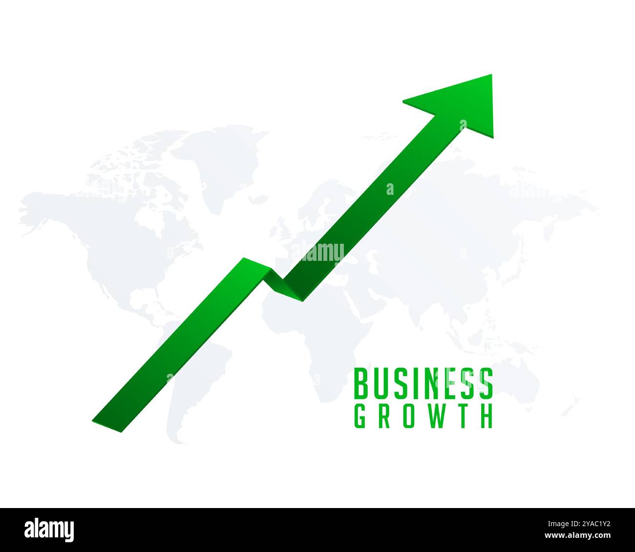 global business growth with upward arrow on world map vector Stock ...