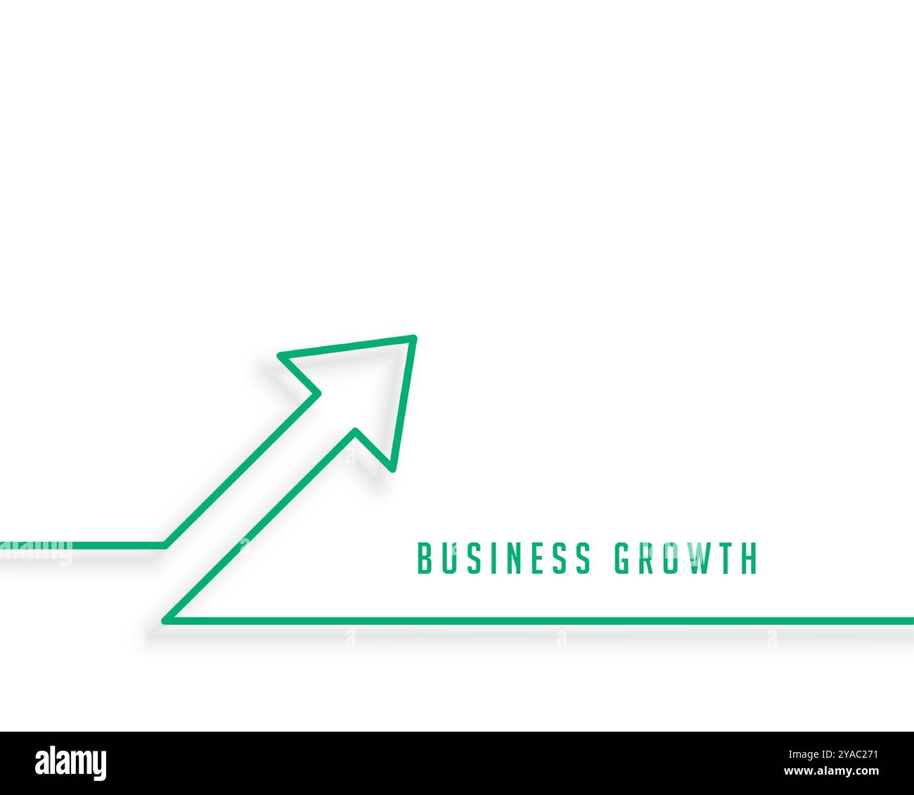 line style green business growth arrow moving towards target vector ...