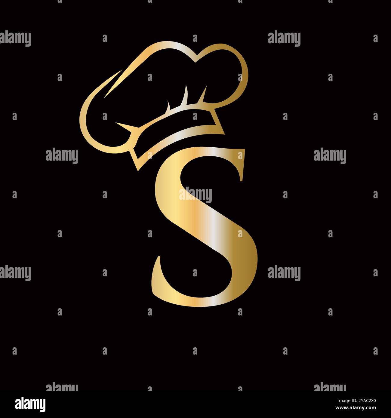 Letter S Chef Logo Concept For Restaurant Sigh Vector Template Stock Vector