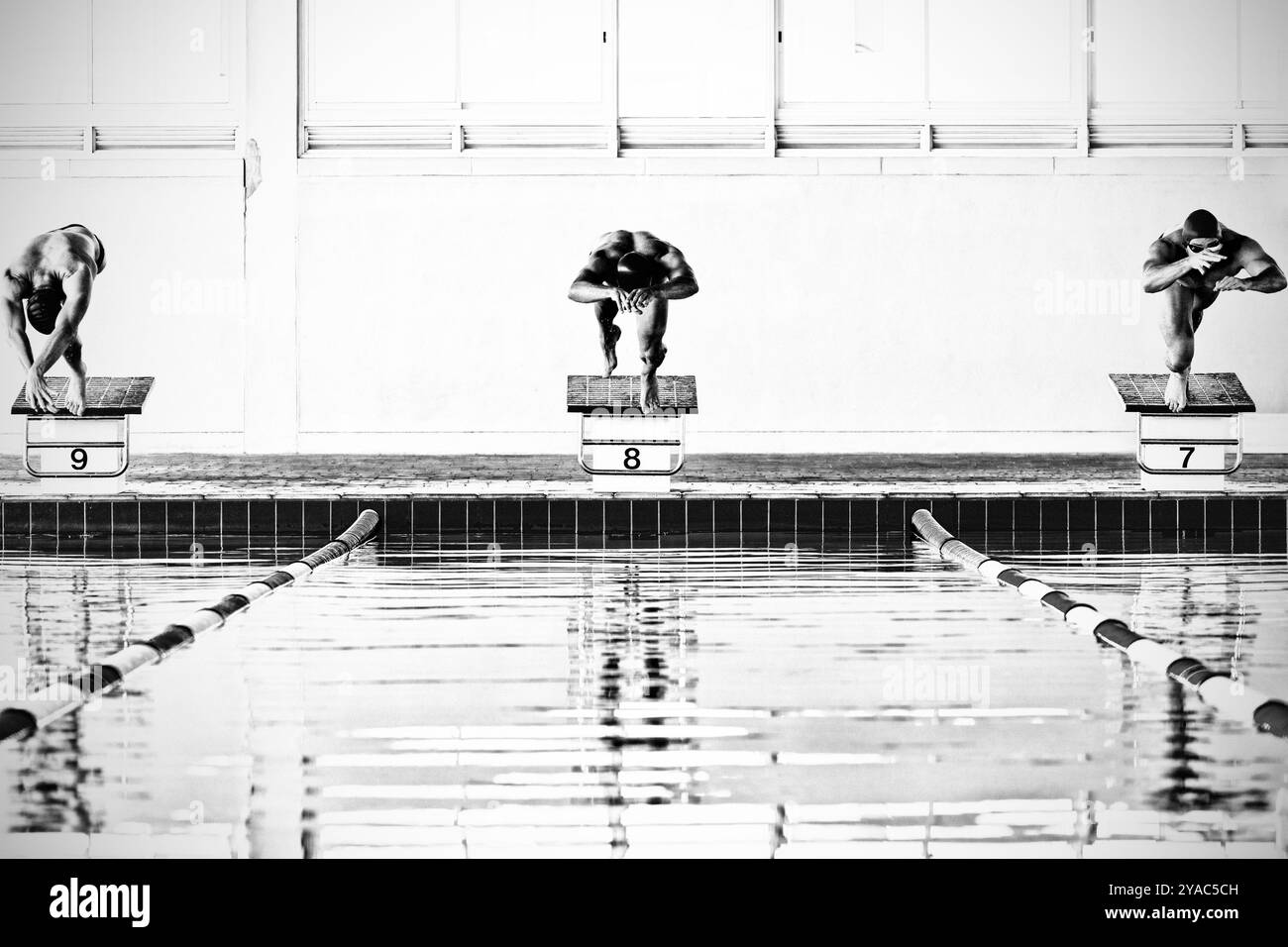 Athletic male swimmer Black and White Stock Photos & Images - Alamy