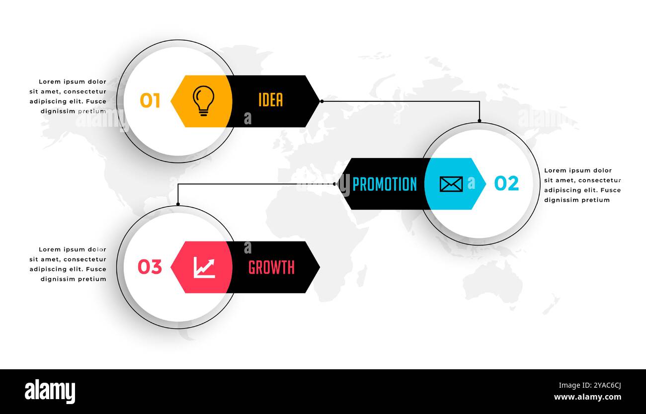 3 step infographic data workflow template for corporate success vector ...