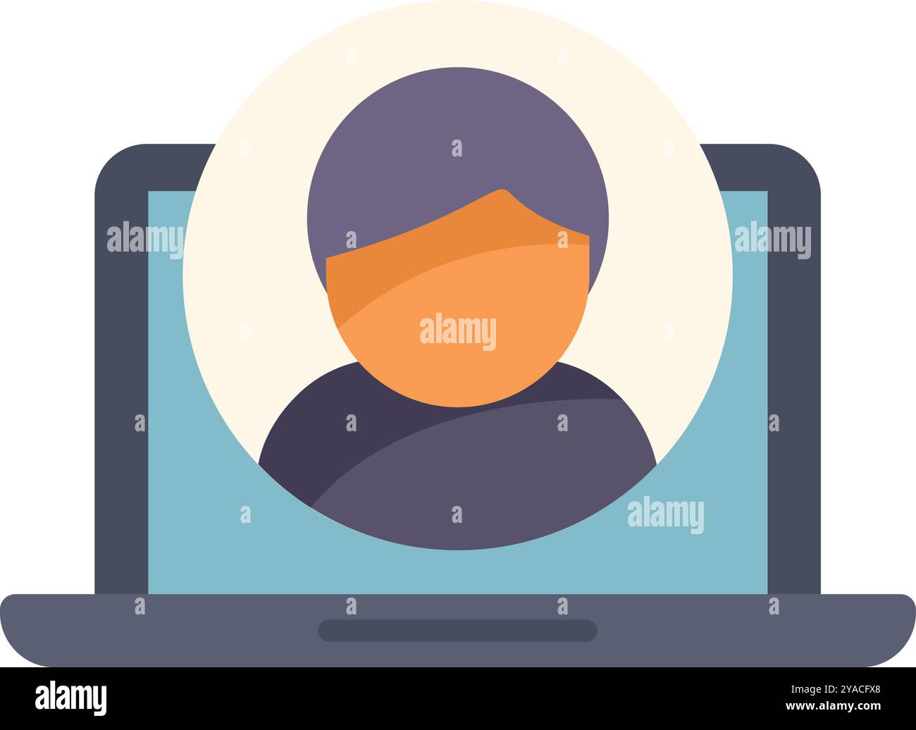 This vector illustration features an online user profile displayed on a ...