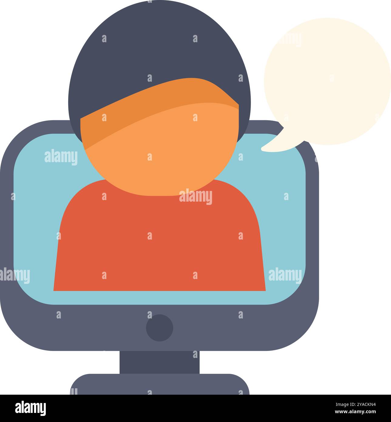 Man having video call office Stock Vector Images - Alamy