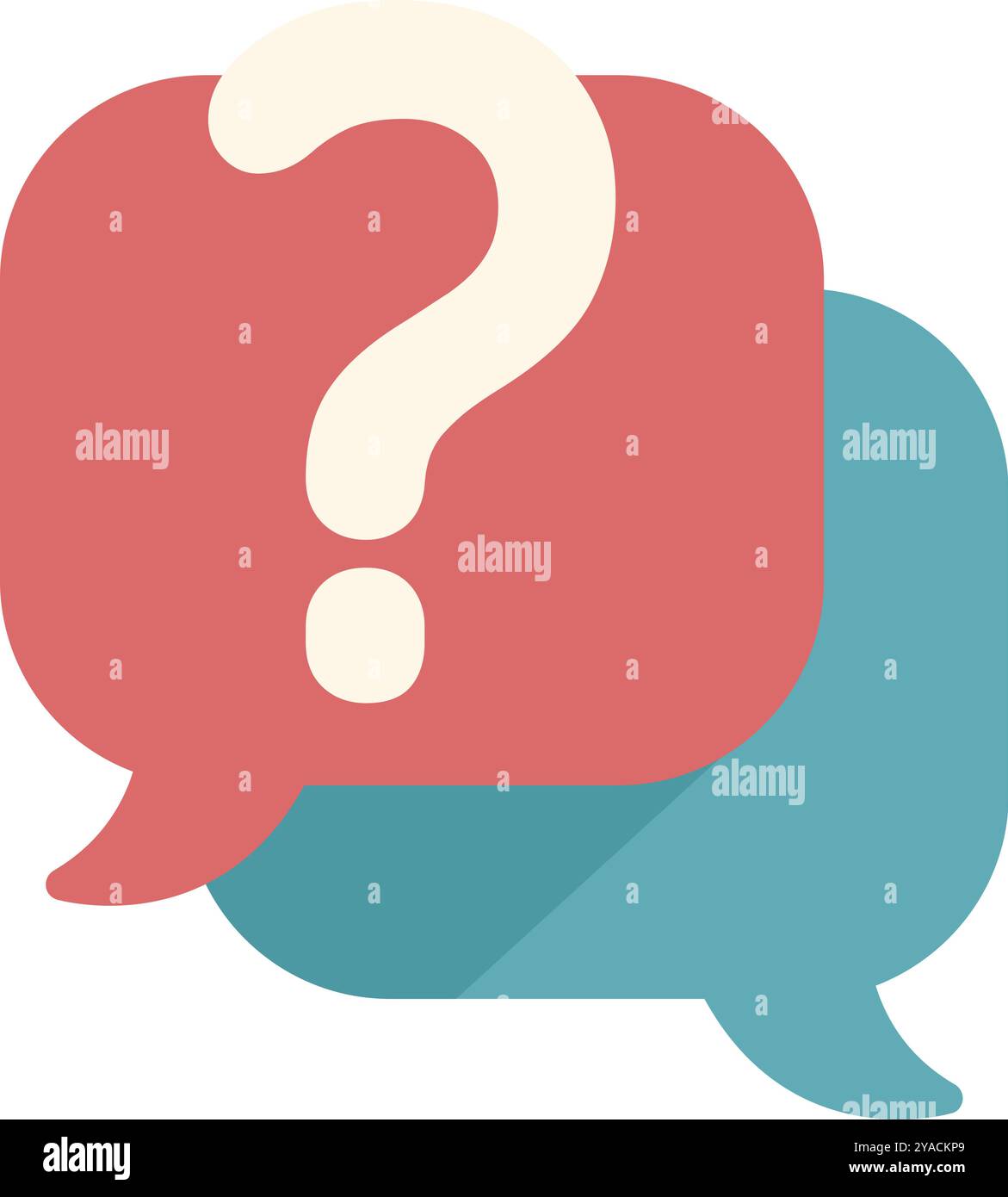 Two overlapping speech bubbles, one containing a question mark, representing online customer service and support Stock Vector
