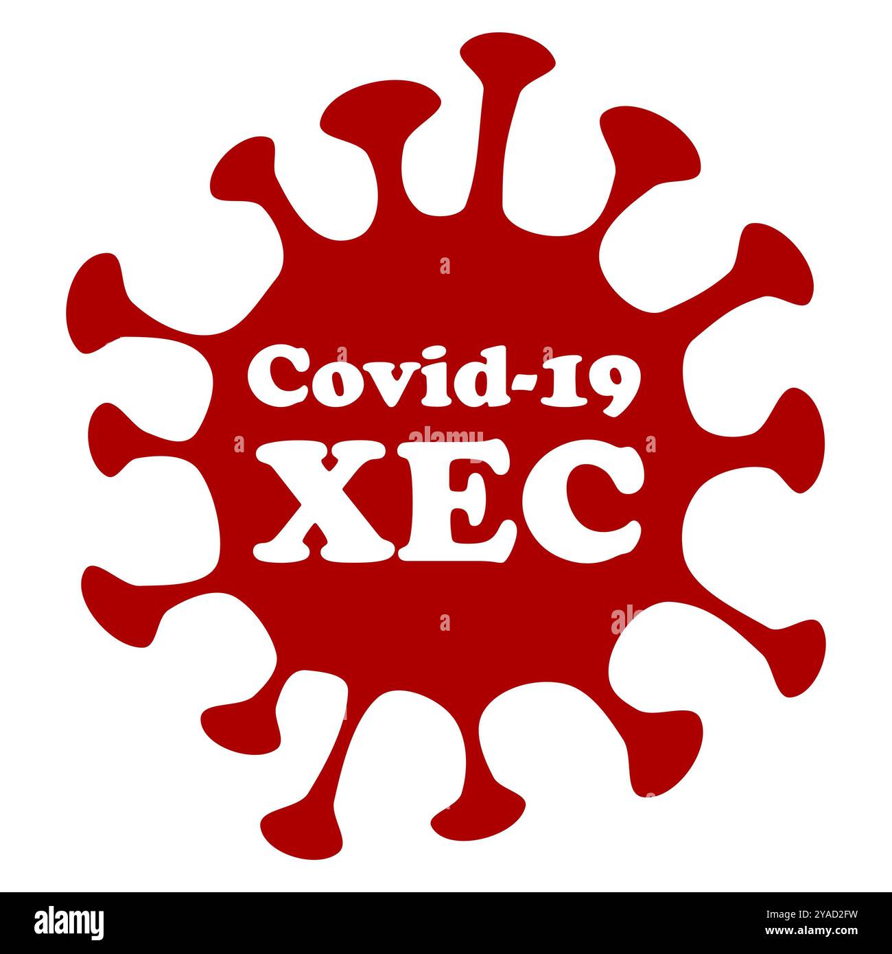 Vector illustration of Covid-19 virus, text for new XEC variant, merged ...
