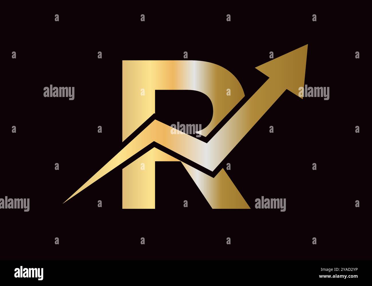 Financial Logo On Letter R With Growth Arrow Symbol Vector Template ...