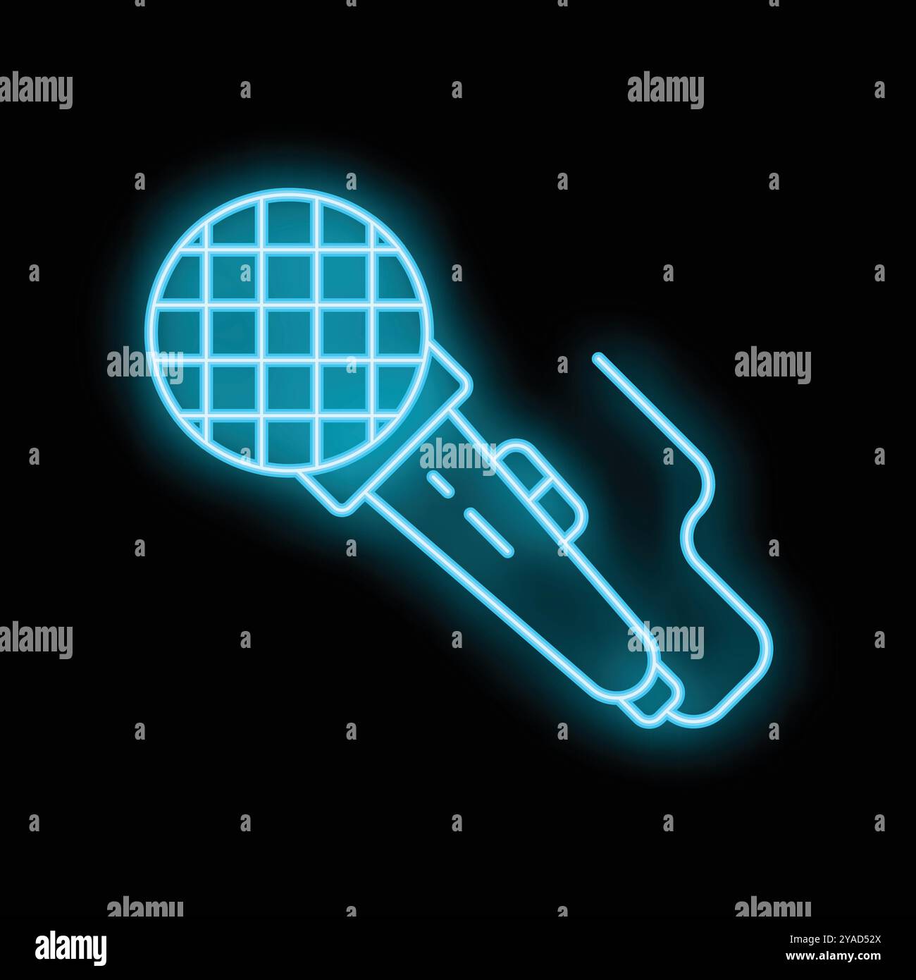 Studio microphone glowing blue neon hi-res stock photography and images ...