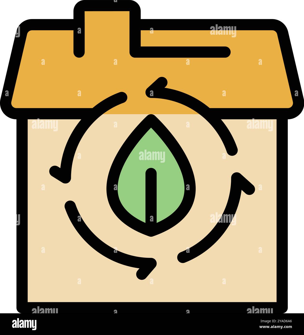 This icon represents the concept of an eco friendly house, highlighting ...