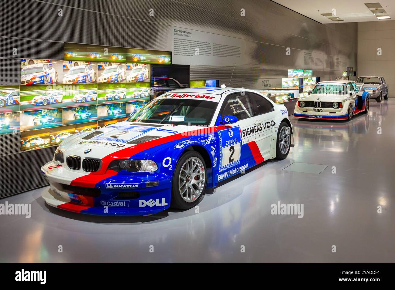 Munich, Germany - July 08, 2021: BMW M3 GTR race car in BMW Museum. It ...