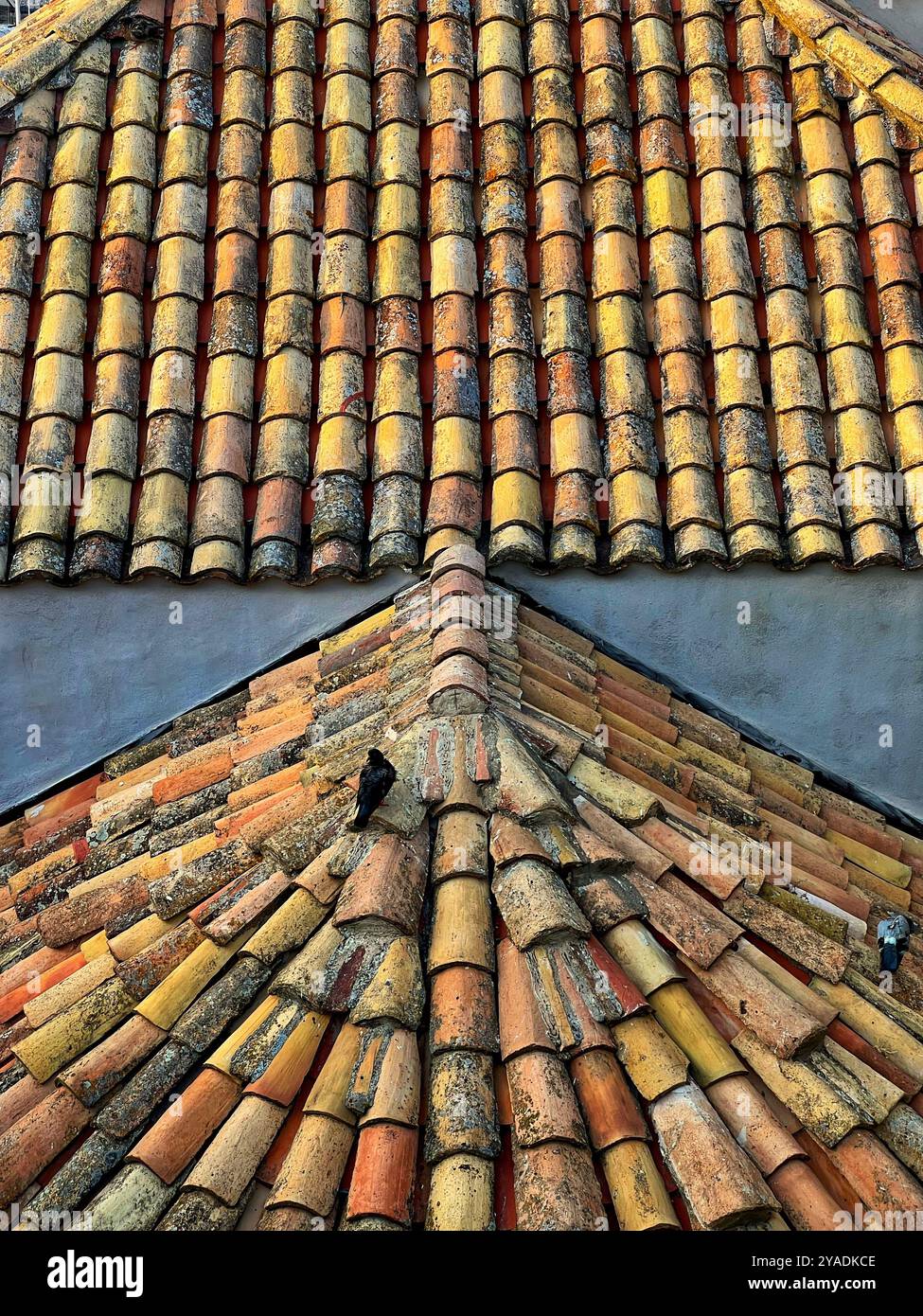 Rooftops showing distinctive tiled roofs in the Old Town of Dubrovnik, Croatia - Smartphone Captured Stock Image