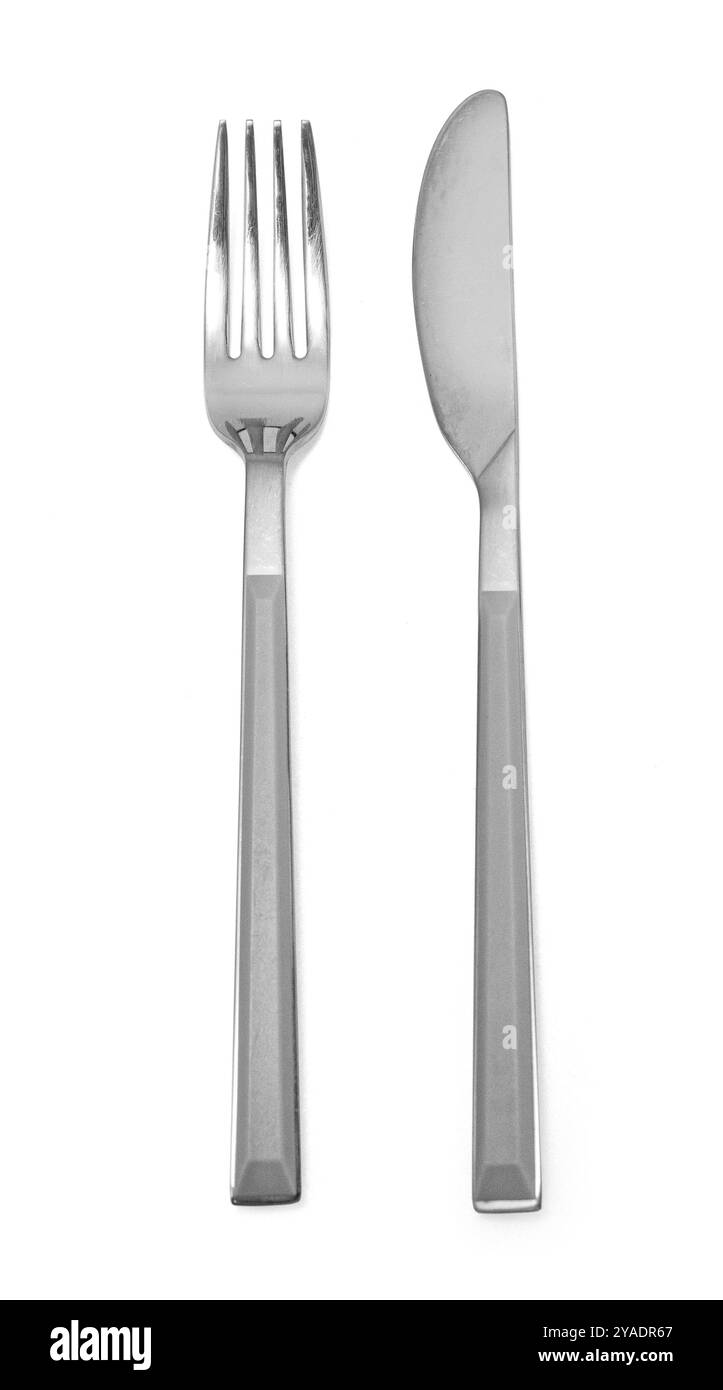 fork and knife isolated on white background with clipping path Stock Photo