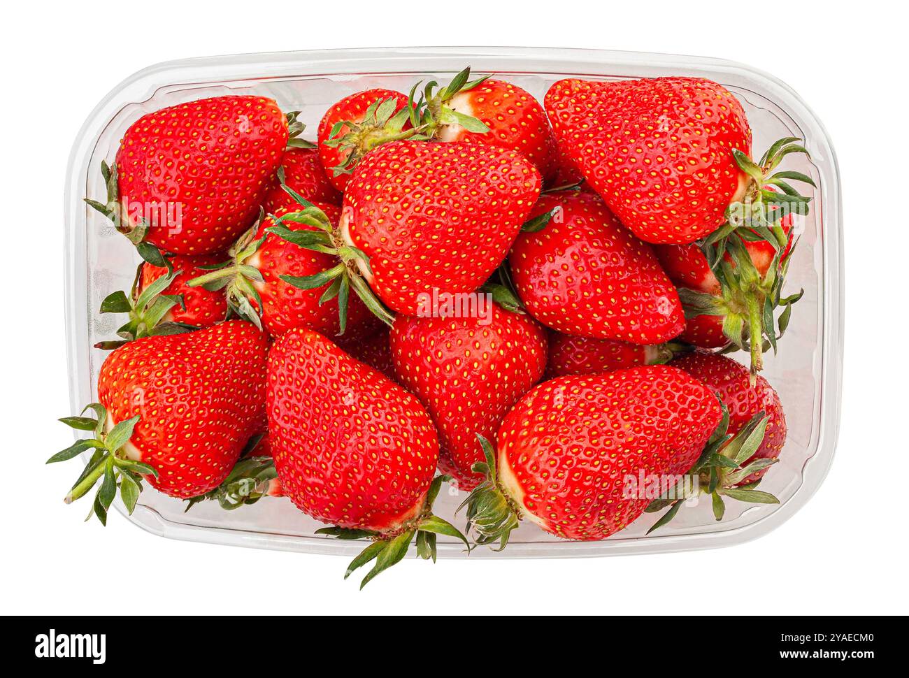 strawberries path isolated on white top view Stock Photo