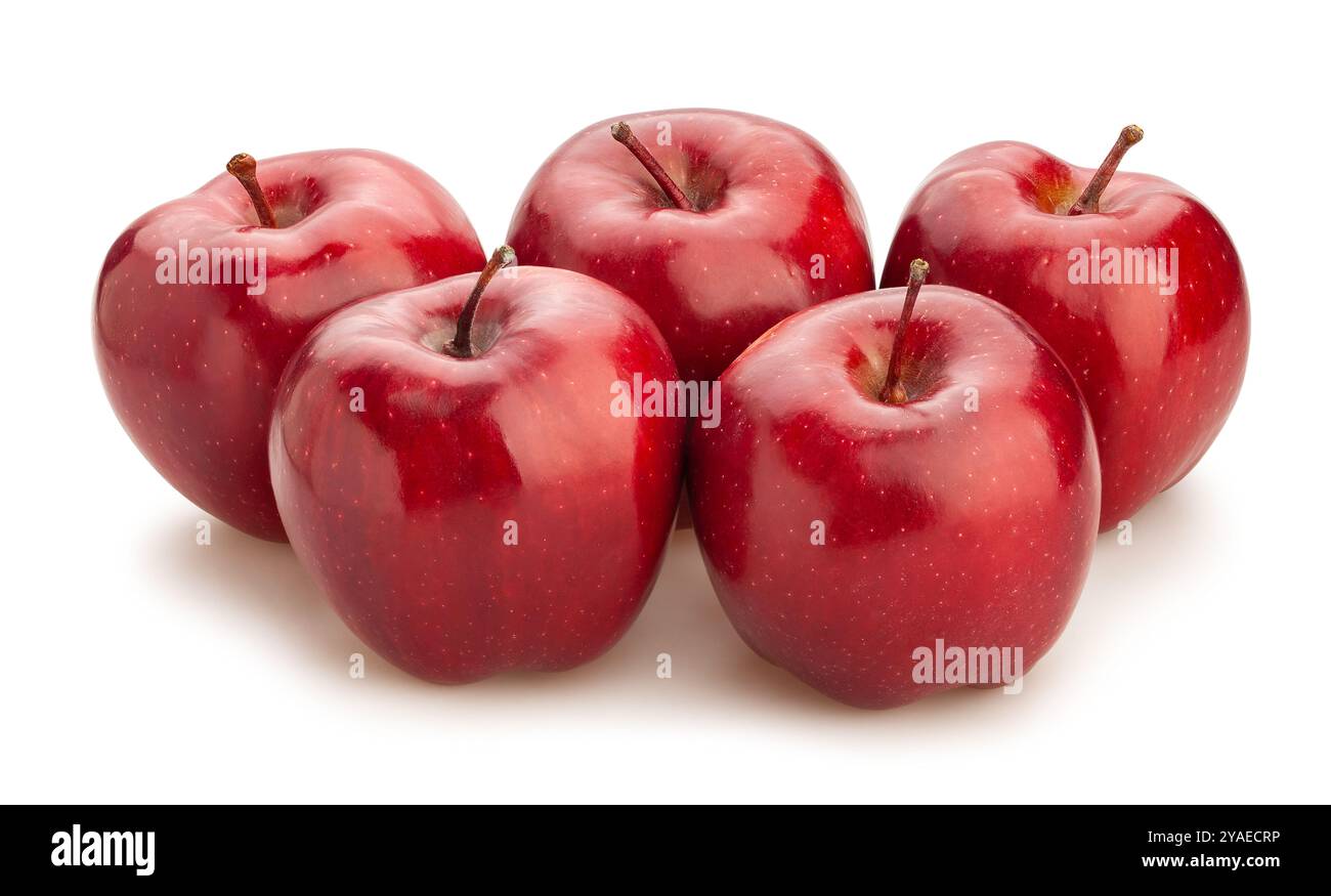 red delicious apples path isolated on white Stock Photo
