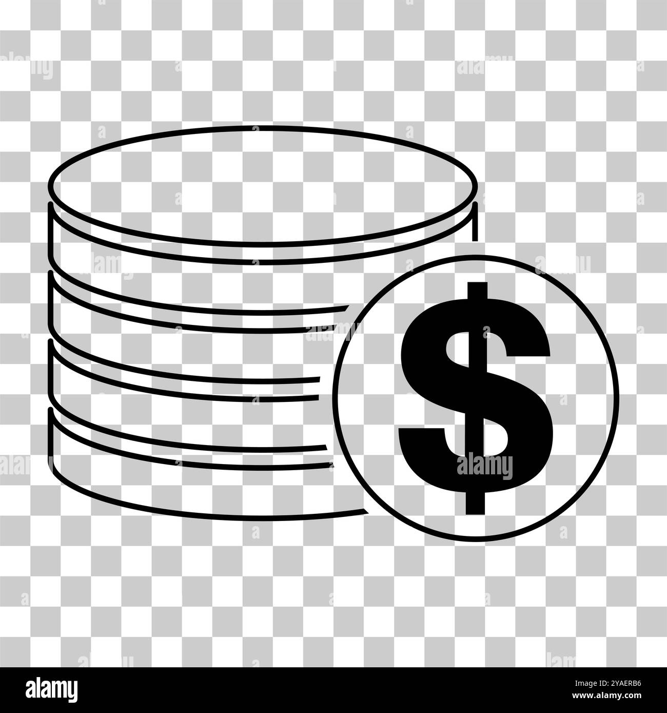 Dollar stack coin, flat icon money design, cash sign vector ...