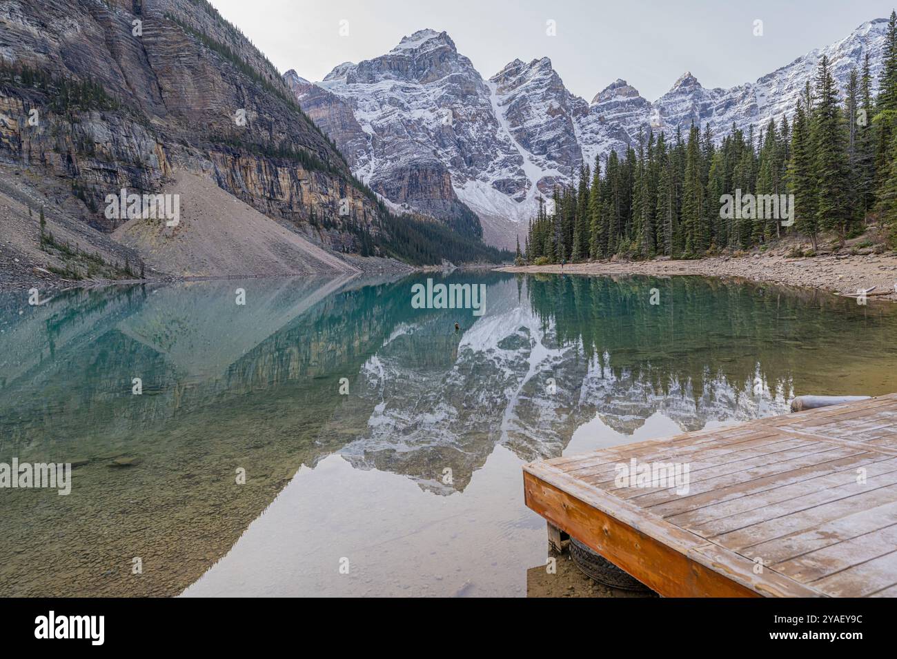 Moraine Lake in Alberta Canada at the Banff National Park Stock Photo
