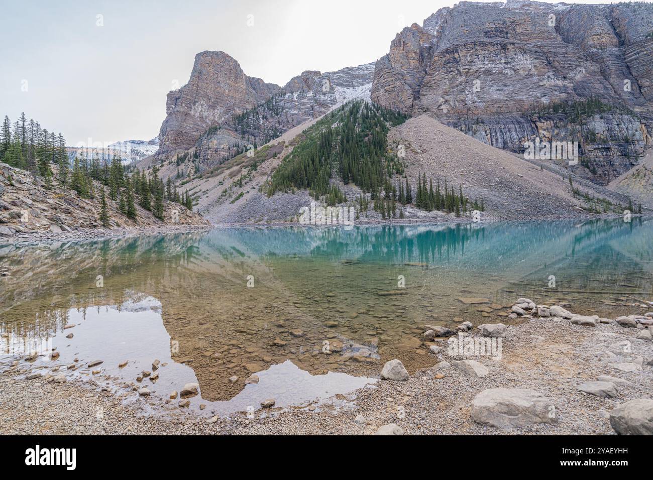 Moraine Lake in Alberta Canada at the Banff National Park Stock Photo