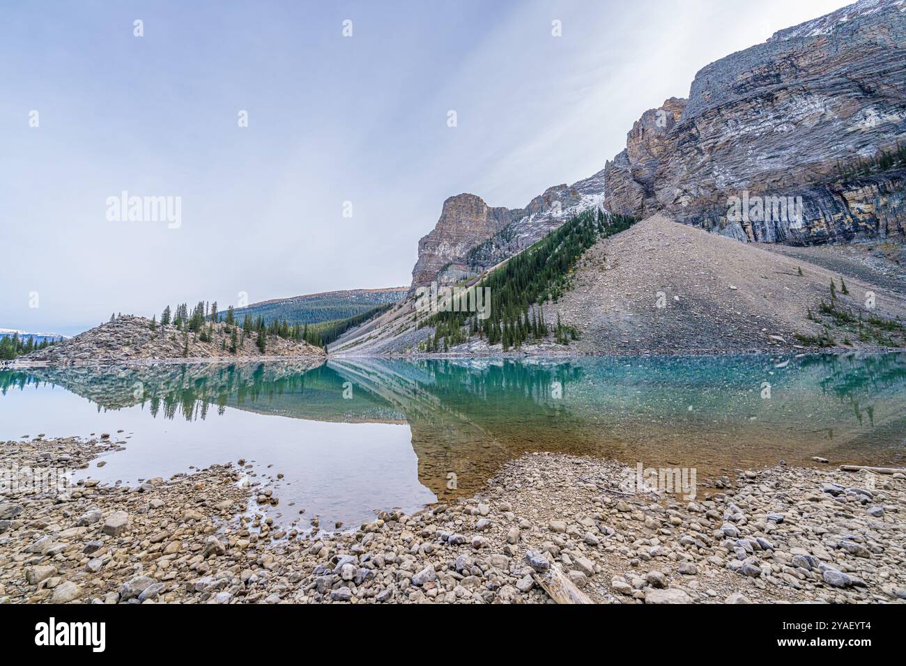 Moraine Lake in Alberta Canada at the Banff National Park Stock Photo