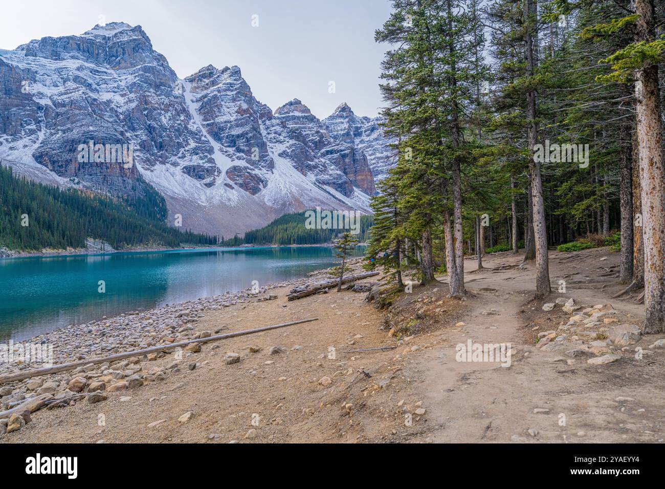 Moraine Lake in Alberta Canada at the Banff National Park Stock Photo