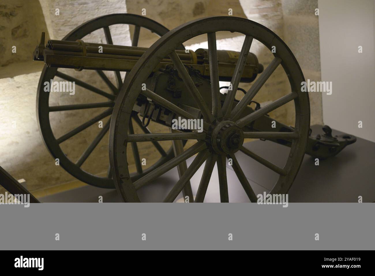 Gatling gun, 1865 model. Colt, Hartford, Connecticut (USA), ca. 1870. Army Museum. Toledo, Spain. Stock Photo