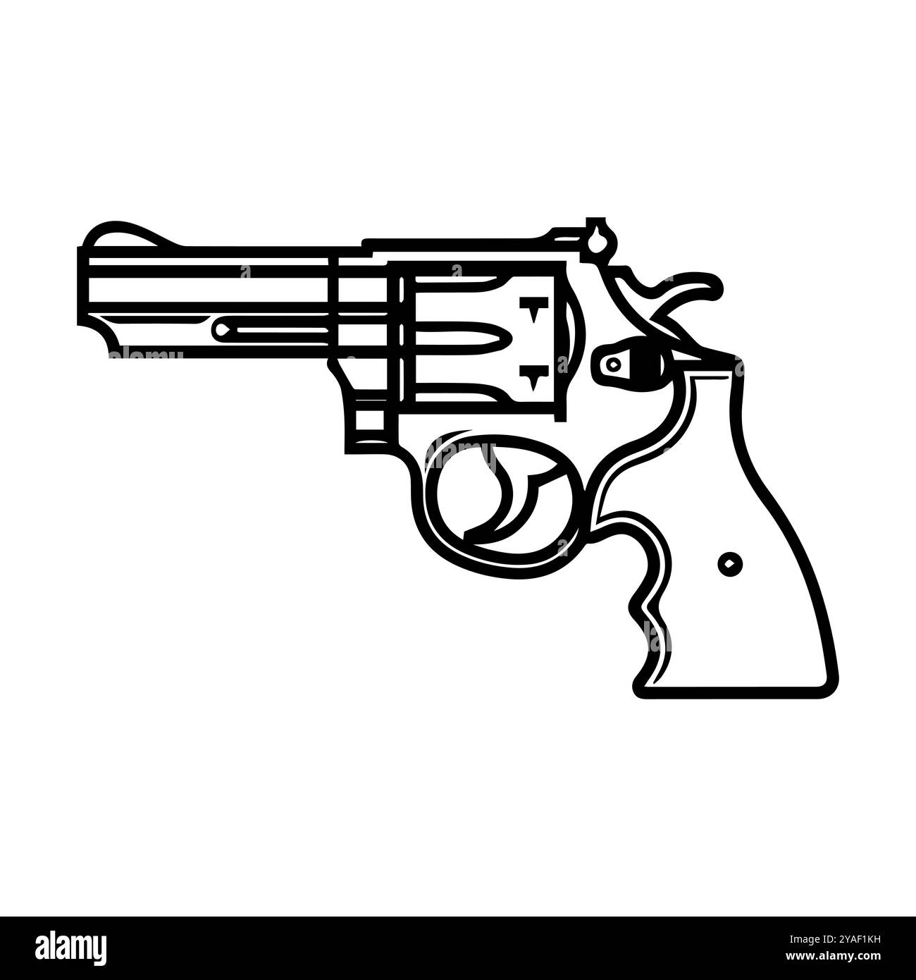 revolver icon or modern line symbol. Vector line art and icon design ...