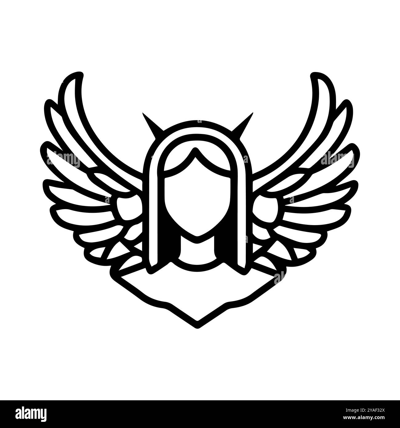 archangel icon or modern line symbol. Vector line art and icon design with bold outline. Black and white Pixel Perfect minimalistic symbol isolated wh Stock Vector