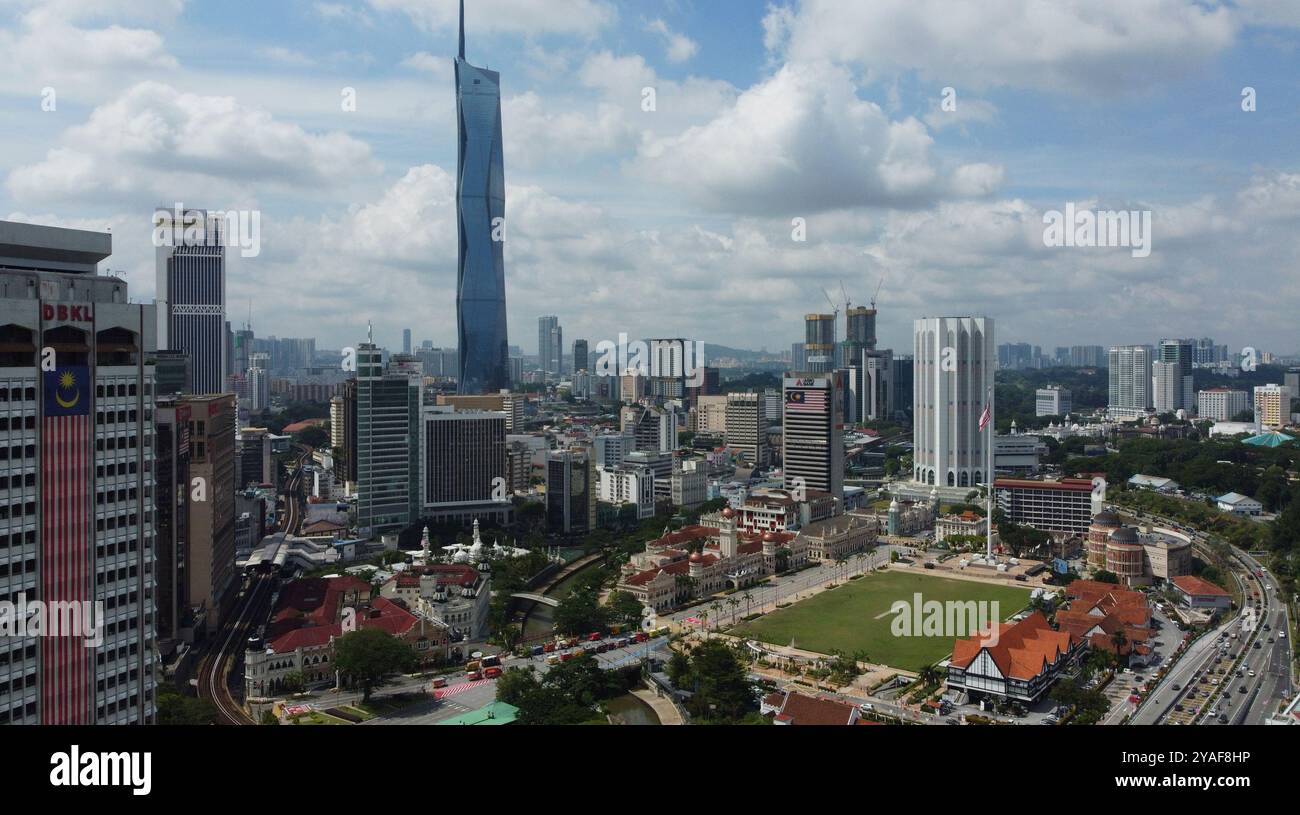 Kuala Lumpur, Malaysia - August 20, 2023: Aerial view of the iconic ...
