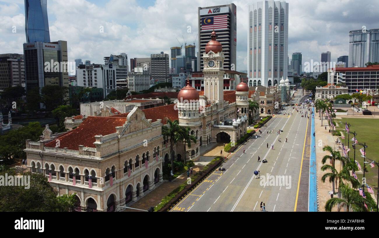 Kuala Lumpur, Malaysia - August 20, 2023: Aerial view of the iconic ...