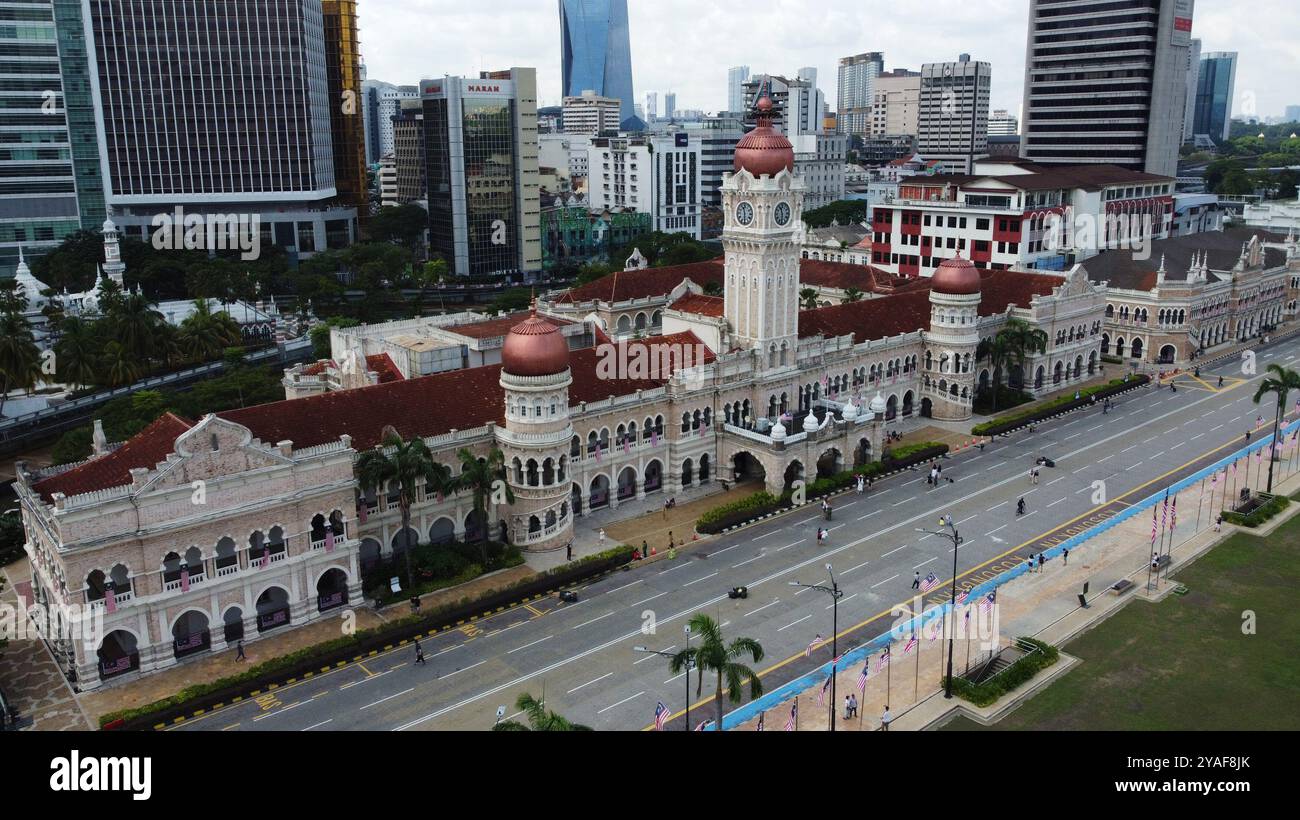 Kuala Lumpur, Malaysia - August 20, 2023: Aerial drone shot of the ...