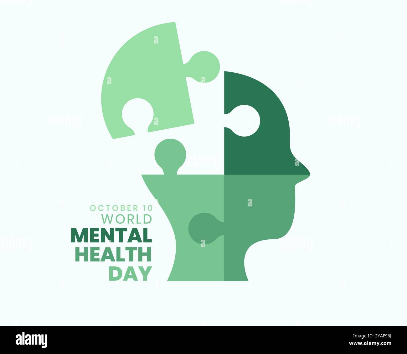 creative global mental health day poster with puzzle art human head ...