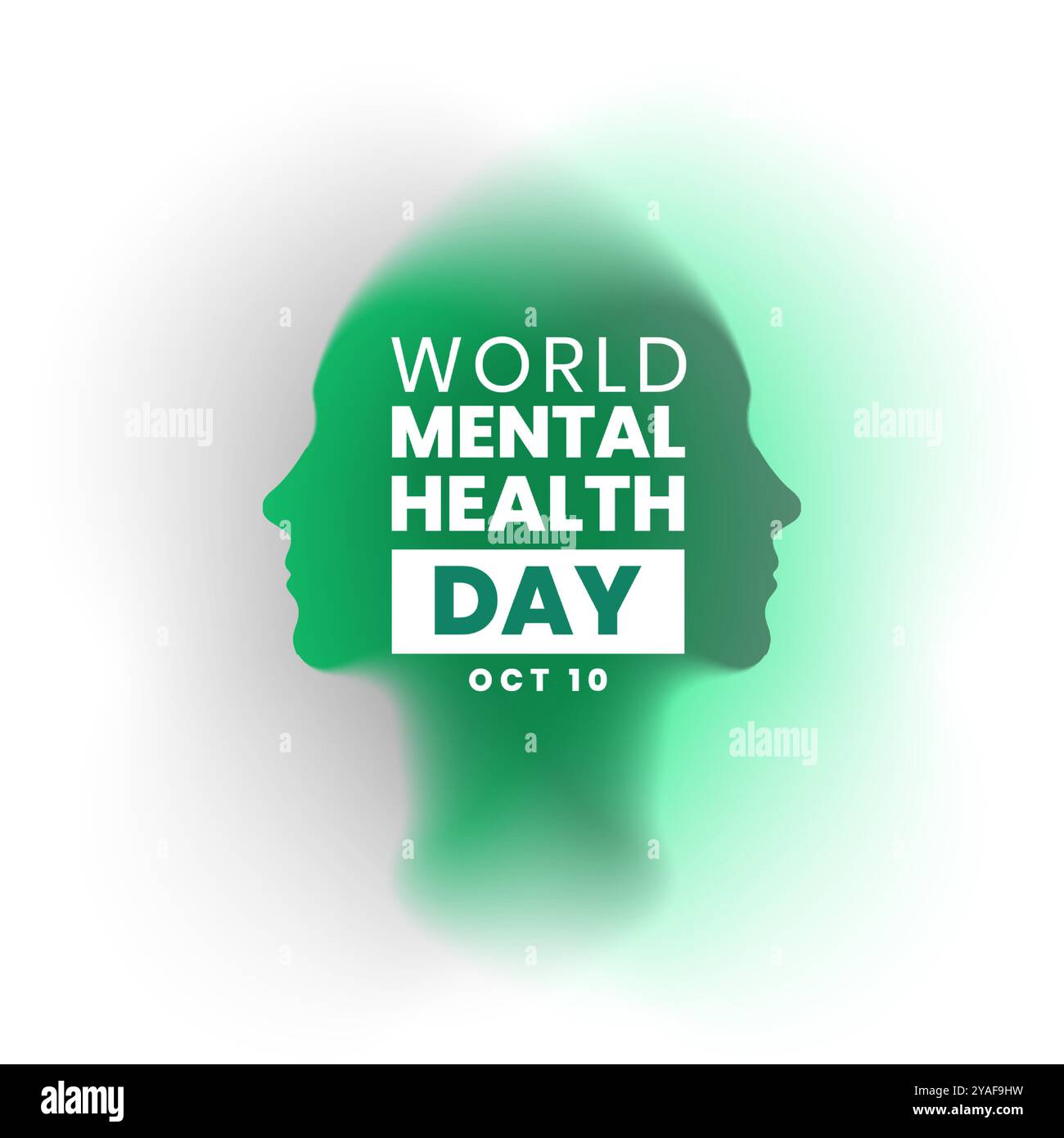 10th october international mental health day background with human head ...