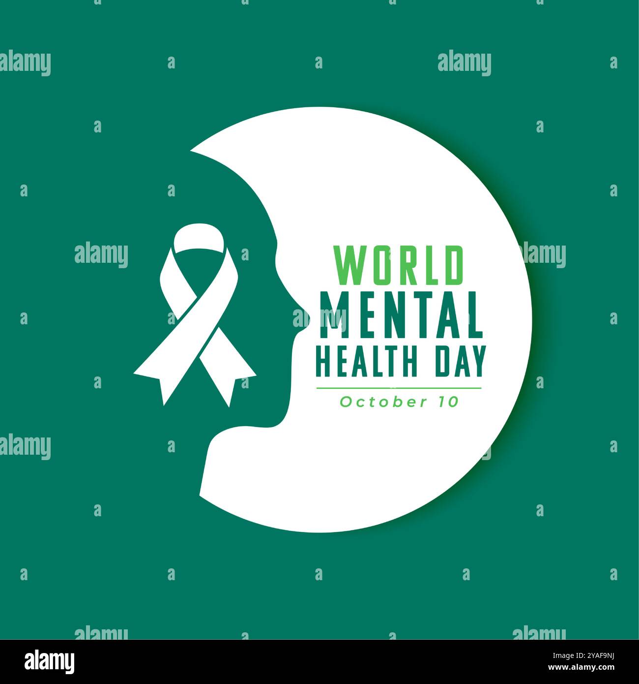 world mental health day campaign poster with artistic human head vector ...