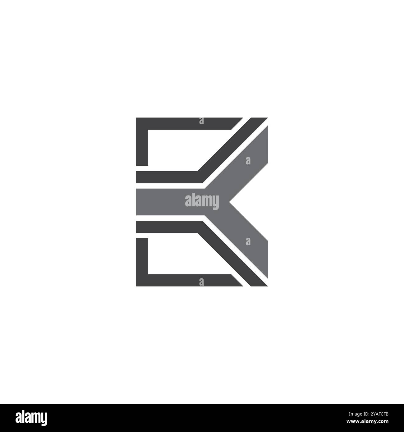 letter yk stripes simple outline geometric logo vector Stock Vector ...