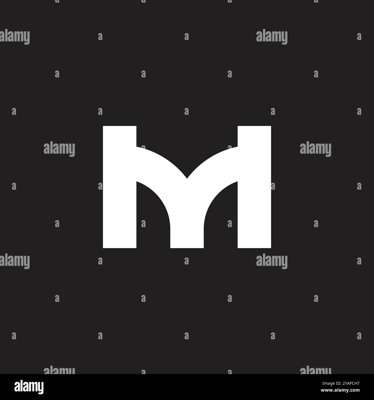 letter ym simple geometric linked connect lines logo Stock Vector