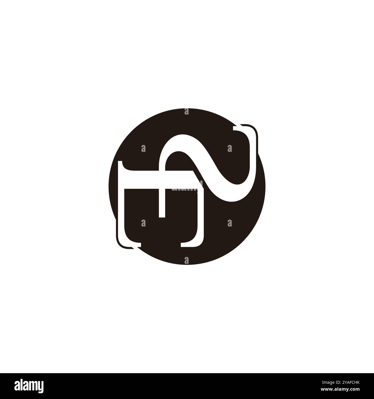 letters mn abstract negative space circles logo vector Stock Vector