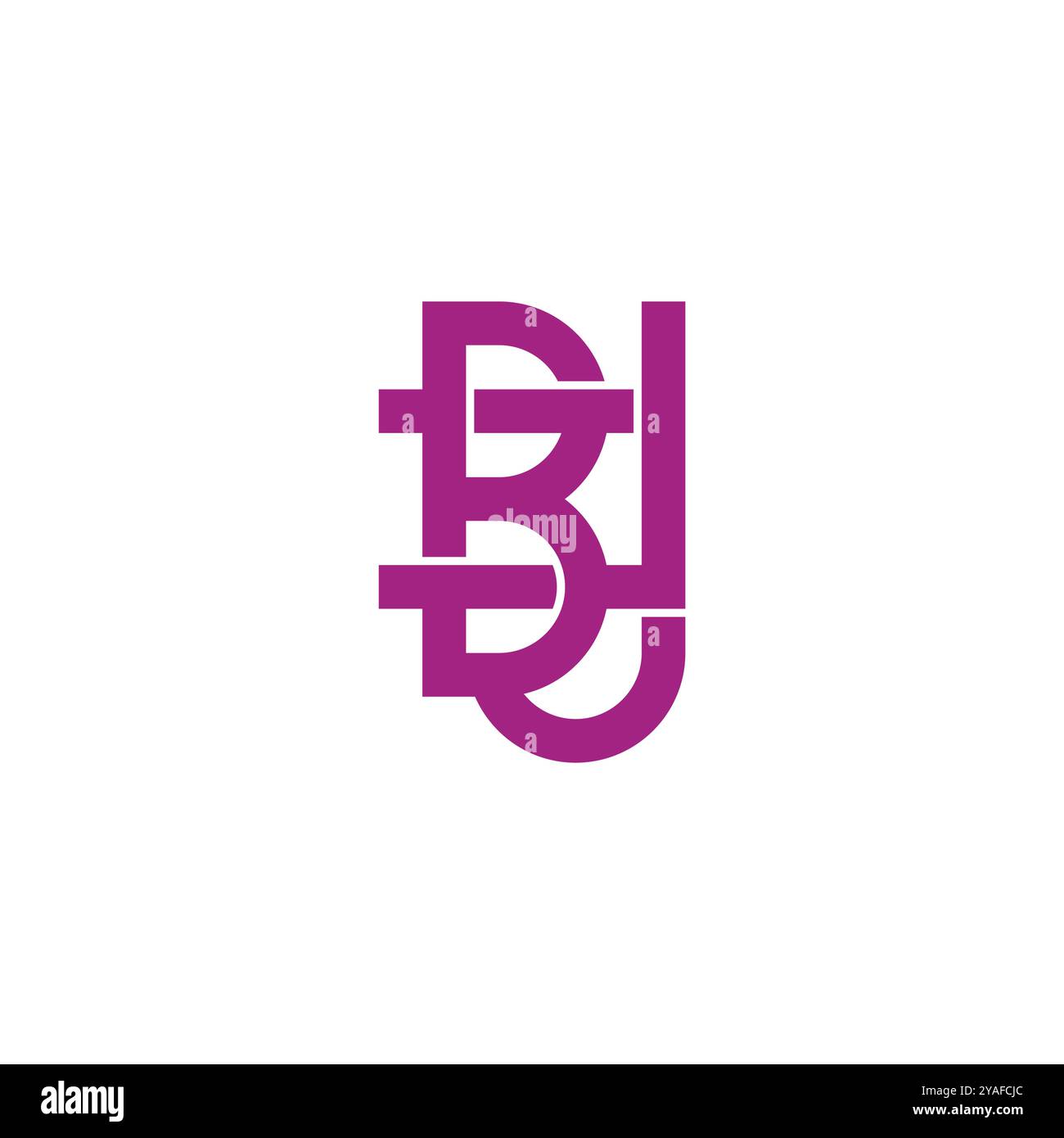 letters bj linked overlapping lines logo vector Stock Vector