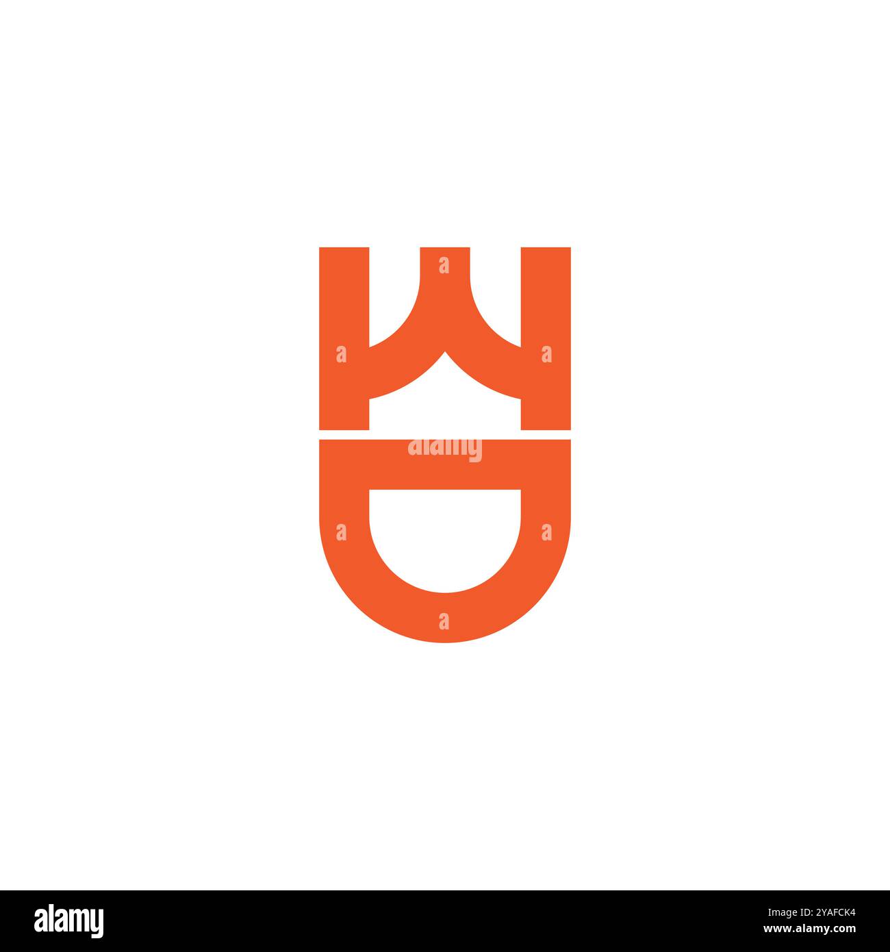 letter wd line abstract simple geometric logo vector Stock Vector