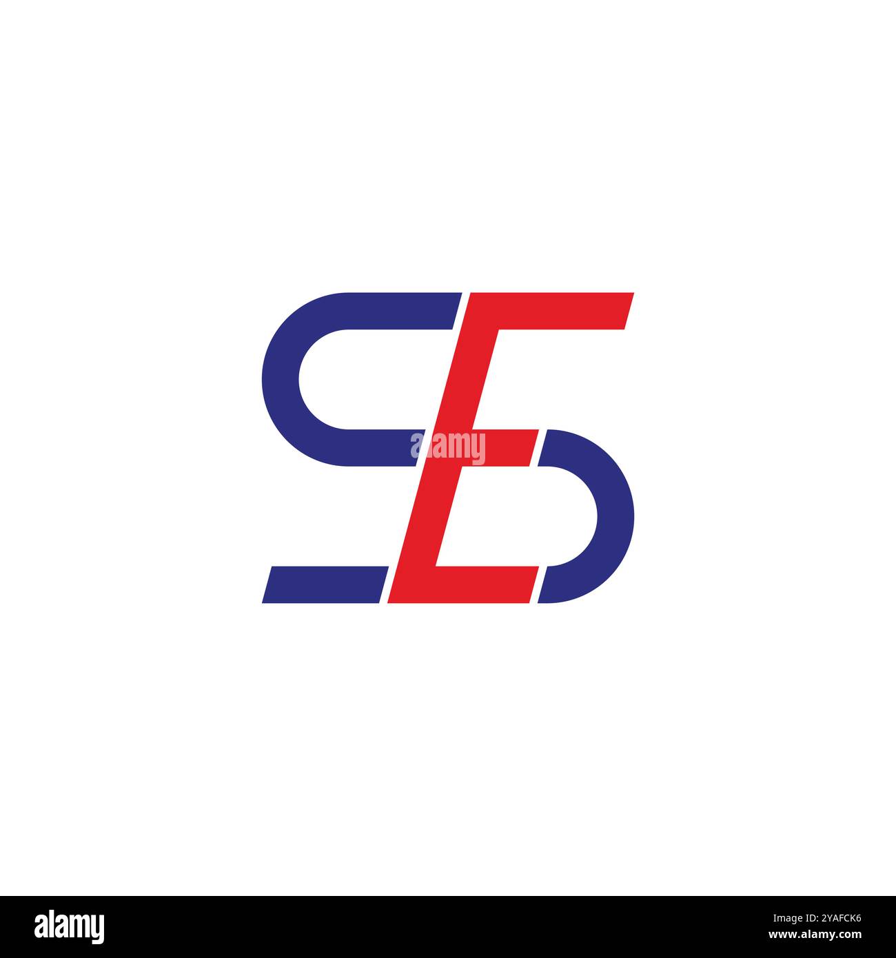 colorful letter se linked geometric lines simple logo vector Stock Vector