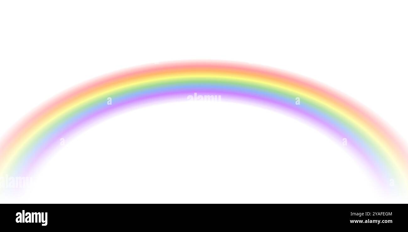 Realistic rainbow. Sky magic spectrum color after rain on transparent ...