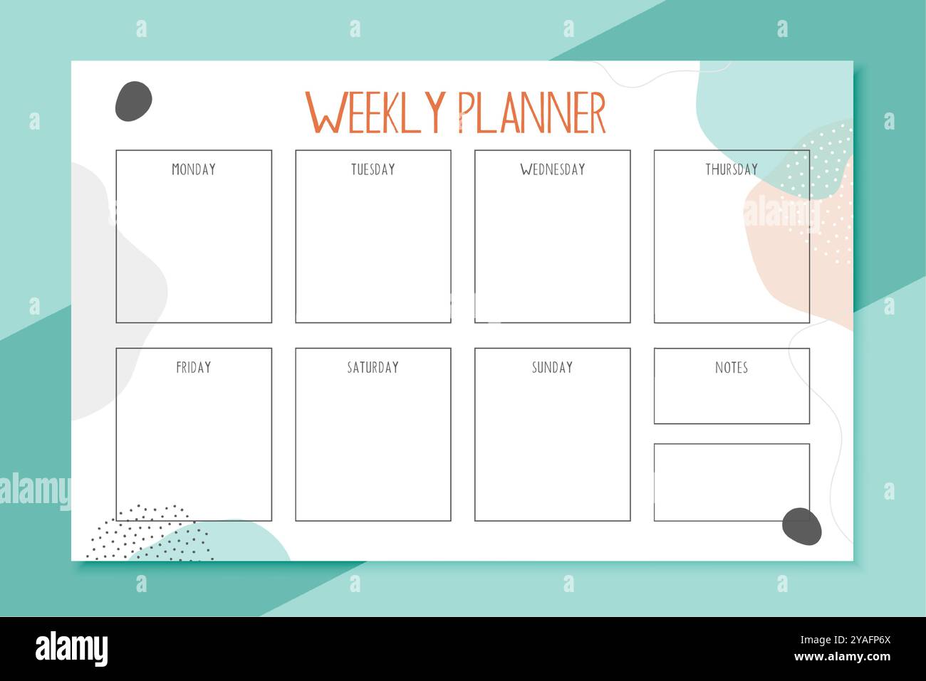 elegant weekly organizer timetable planner template for business or school vector Stock Vector