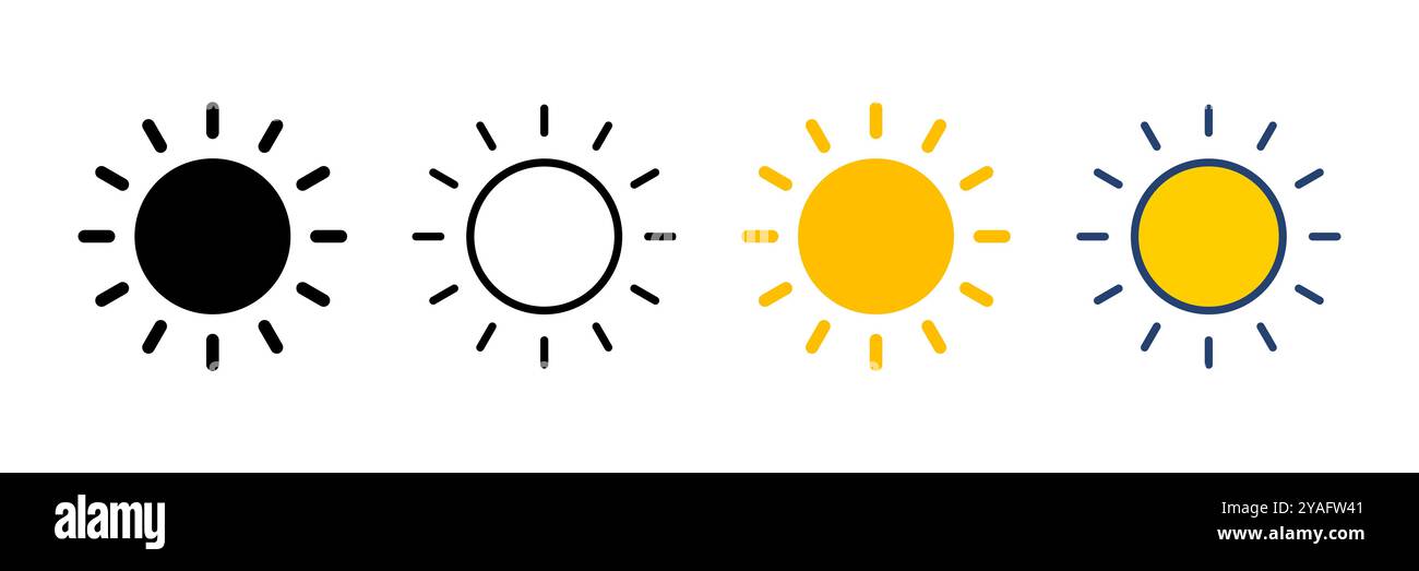 Sun icon vector. Brightness Icon vector Stock Vector Image & Art - Alamy