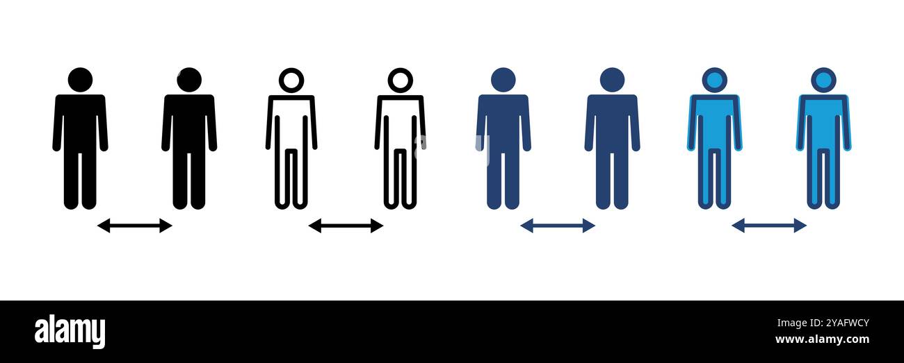 Social distance icon vector. social distancing icon. self quarantine ...