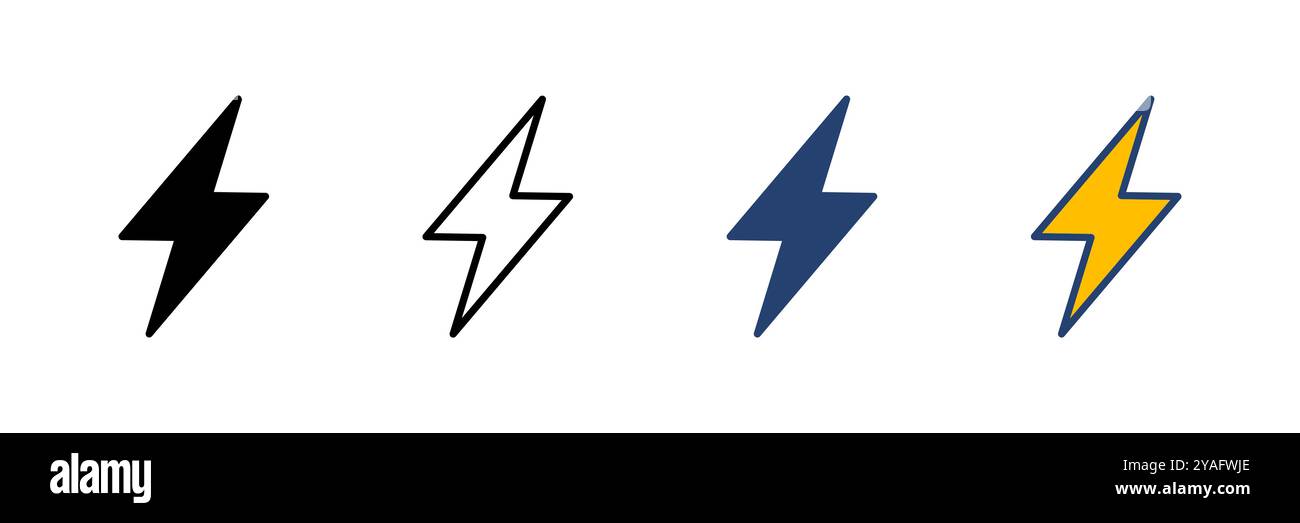 Lightning icon vector. electric icon vector. power icon. energy sign ...
